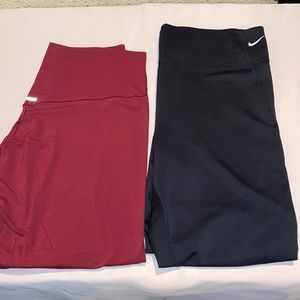 BUNDLE Black Nike + maroon aerie leggings